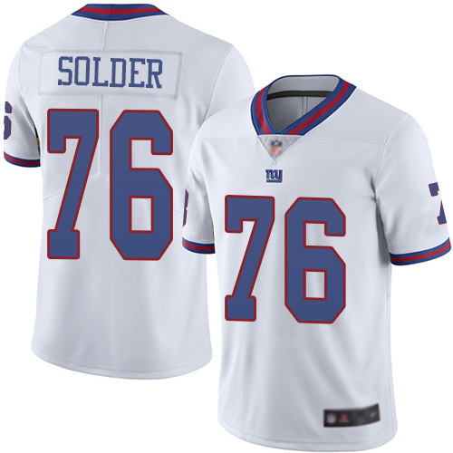 Men New York Giants #76 Nate Solder Limited White Rush Vapor Untouchable Football NFL Jersey